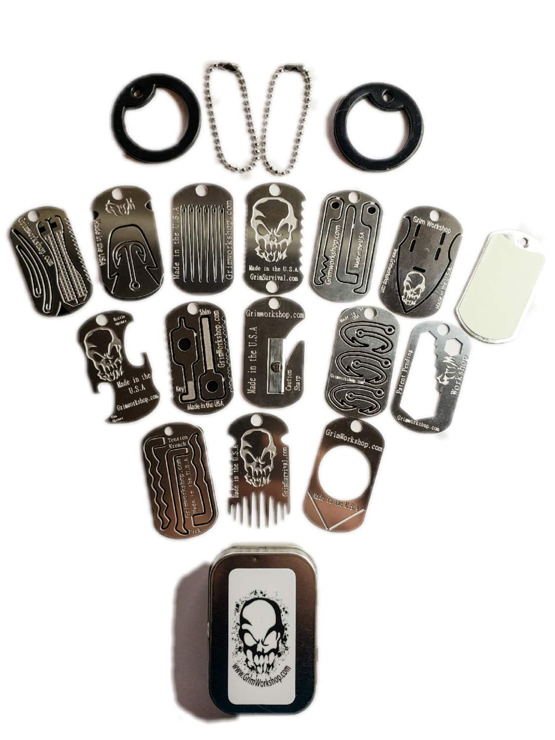 Amazon.com: Grim Dog Tag Survival Necklace - Small EDC Kit : Pet